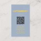 Retro Kleurrijke QR Code Groovy Bloemige Boho Visitekaartje (Achterkant)
