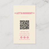 Retro Kleurrijke QR-code Groovy Bloemvet Boho Visitekaartje (Achterkant)