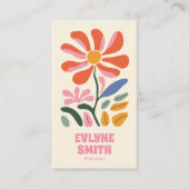 Retro Kleurrijke QR-code Groovy Bloemvet Boho Visitekaartje (Voorkant)