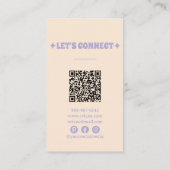 Retro Kleurrijke QR Code Groovy Floral Funky Boho Visitekaartje (Achterkant)