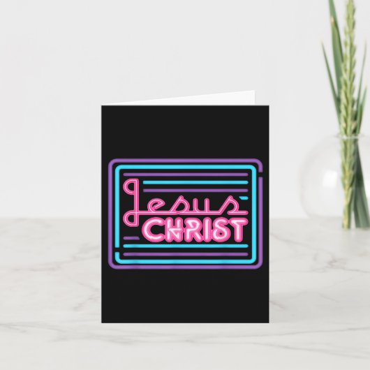 Retro Kleurrijke Quote Jesus Christ Basic Christel Kaart (Voorkant)