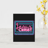 Retro Kleurrijke Quote Jesus Christ Basic Christel Kaart (Gele Bloem)