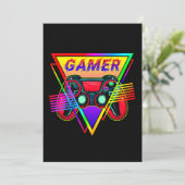Retro Kleurrijke Rainbow Gamer Computer Gaming Kaart (Staand voorkant)