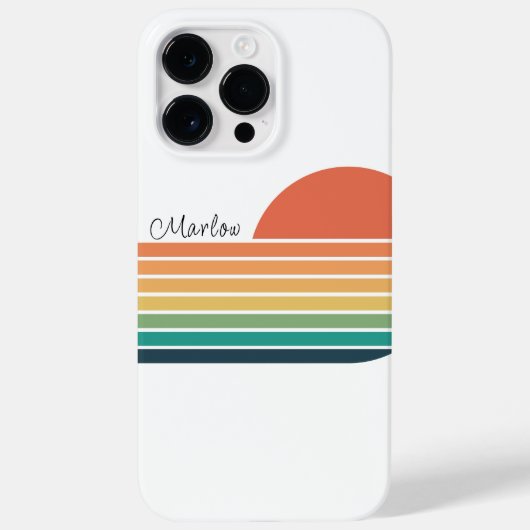Retro Kleurrijke Rainbow Stripe Sunset Case-Mate iPhone Case (Achterkant)
