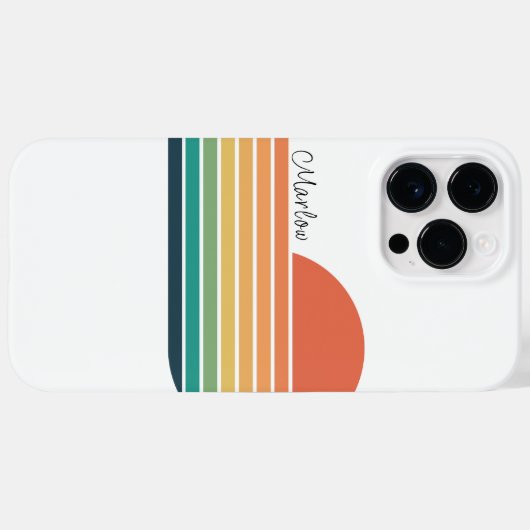 Retro Kleurrijke Rainbow Stripe Sunset Case-Mate iPhone Case (Achterkant (horizontaal))
