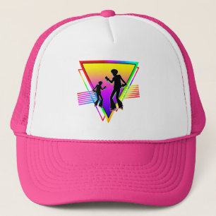 Retro Kleurrijke Regenboog Dansen Dans Vintage Trucker Pet