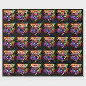 Retro Kleurrijke Regenboog Gamer Computer Gaming Cadeaupapier (Vlak)