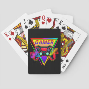 Retro Kleurrijke Regenboog Gamer Computer Gaming  Pokerkaarten