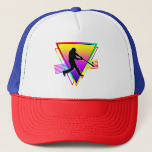 Retro Kleurrijke Regenboog Honkbalspeler Vintage Trucker Pet