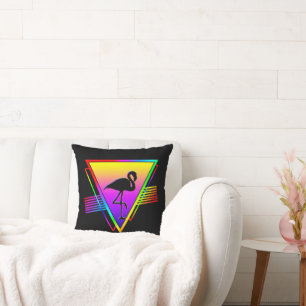 Retro Kleurrijke Regenboog Moderne Flamingo Vogel Kussen