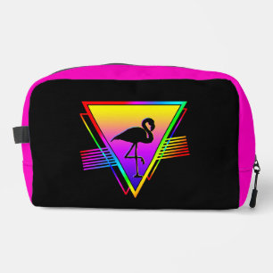 Retro Kleurrijke Regenboog Moderne Flamingo Vogel Toilettasje