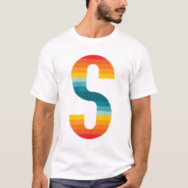 Retro Kleurrijke Regenboog Typografie Zonsondergan T-shirt