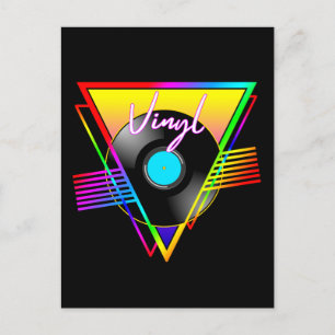 Retro Kleurrijke Regenboog Vinyl Muziekplaat Briefkaart