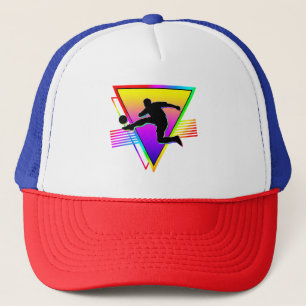 Retro Kleurrijke Regenboog Voetbalspeler Trucker Pet