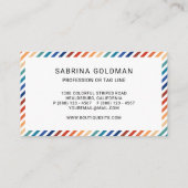 Retro kleurrijke regenboogstrips Levendige kleuren Visitekaartje (Achterkant)