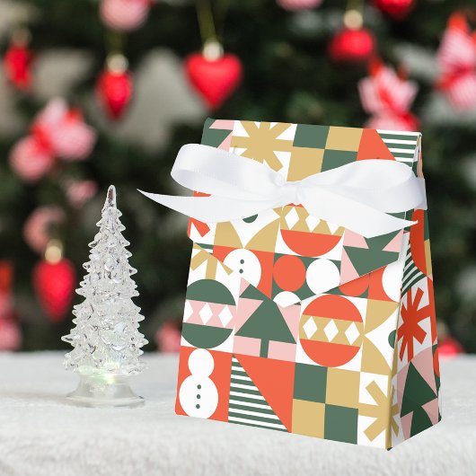 Retro  Kleurrijke Scandinavische Kerstmis Bedankdoosjes