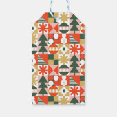 Retro Kleurrijke Scandinavische Kerstmis Cadeaulabel (Achterkant)