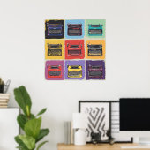 Retro Kleurrijke Schrijfmachine Pop Art Grid Print (Thuiskantoor)