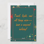 Retro  Kleurrijke Sterren Kerst Kaart (Achterkant)