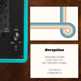 Retro Kleurrijke Strepen 70er Jaren Trouwreceptiek Kaart