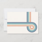 Retro Kleurrijke Strepen 70er Trouwontvangstkaart Kaart (Voorkant)