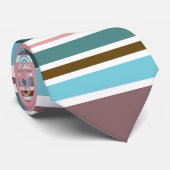  Retro kleurrijke strepen #7 Stropdas (Opgerold)
