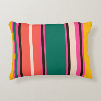 Retro kleurrijke strepen, abstracte achtergrond accent kussen