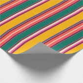 Retro kleurrijke strepen, abstracte achtergrond cadeaupapier (Hoek)