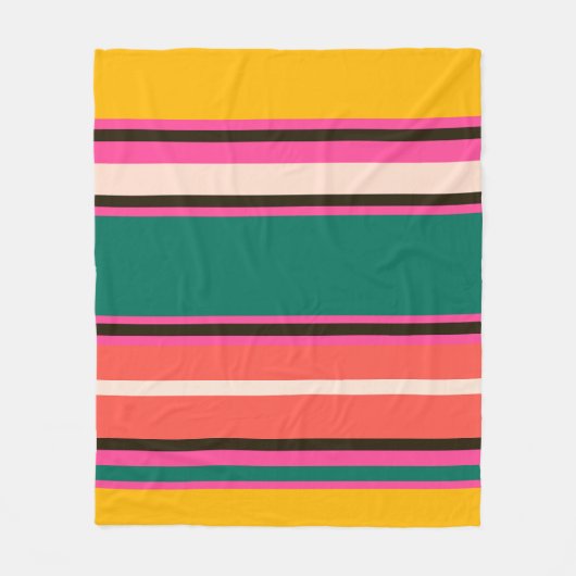 Retro kleurrijke strepen, abstracte achtergrond fleece deken (Voorkant)