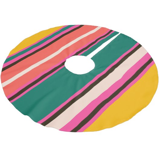 Retro kleurrijke strepen, abstracte achtergrond kerstboom rok (Gekanteld)