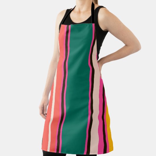 Retro kleurrijke strepen, abstracte achtergrond schort (Insitu)