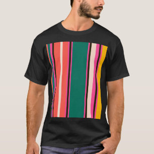 Retro kleurrijke strepen, abstracte achtergrond t-shirt