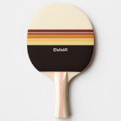 Retro kleurrijke strepen gepersonaliseerd tafeltennisbatje (Voorkant)