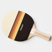 Retro kleurrijke strepen gepersonaliseerd tafeltennisbatje (Zijkant)
