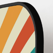 Retro Kleurrijke Strepen Script Minimalistische Na Pickleball Paddle (Links Detail)