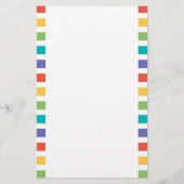 Retro kleurrijke strepen van het bureau van briefpapier (Achterkant)