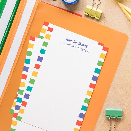 Retro kleurrijke strepen van het bureau van briefpapier