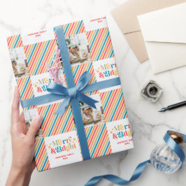 Retro Kleurrijke Strepen Vrolijk en Helder Foto Cadeaupapier
