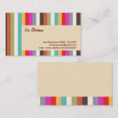 Retro Kleurrijke Stripes Visitekaartje (Voorkant / Achterkant)