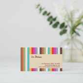 Retro Kleurrijke Stripes Visitekaartje (Staand voorkant)