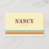 Retro kleurrijke Stripes Visitekaartje (Voorkant)