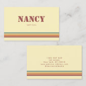 Retro kleurrijke Stripes Visitekaartje (Voorkant / Achterkant)