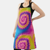 Retro kleurrijke stropdas kleurstofpatroon funky schort (Insitu)