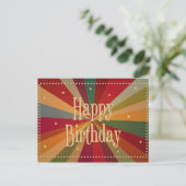 Retro Kleurrijke Sunbeam - Verjaardag Kaart (Staand voorkant)