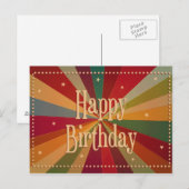 Retro Kleurrijke Sunbeam - Verjaardag Kaart (Voorkant / Achterkant)