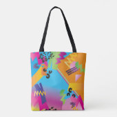 Retro Kleurrijke Tassen boodschappentas (Achterkant)