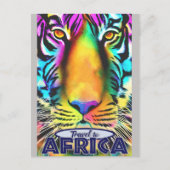 Retro Kleurrijke Tijger Reizen Afrika Briefkaart (Voorkant)