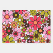 Retro Kleurrijke Trendy Gemengde Patronen met Roze Inpakpapier Vel (Voorkant)