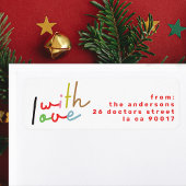 retro kleurrijke Vakantie retour adres envelop Etiket