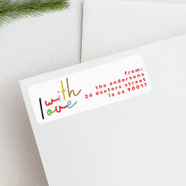 retro kleurrijke Vakantie retour adres envelop Etiket